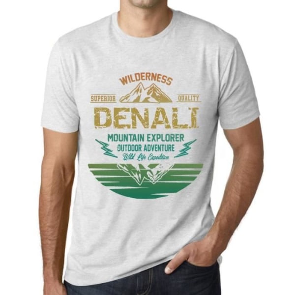 T-shirt herr Outdoor Adventure Wild Nature Mountain Explorer Denali – Outdoor Adventure, Wilderness, Mountain Ljungvit