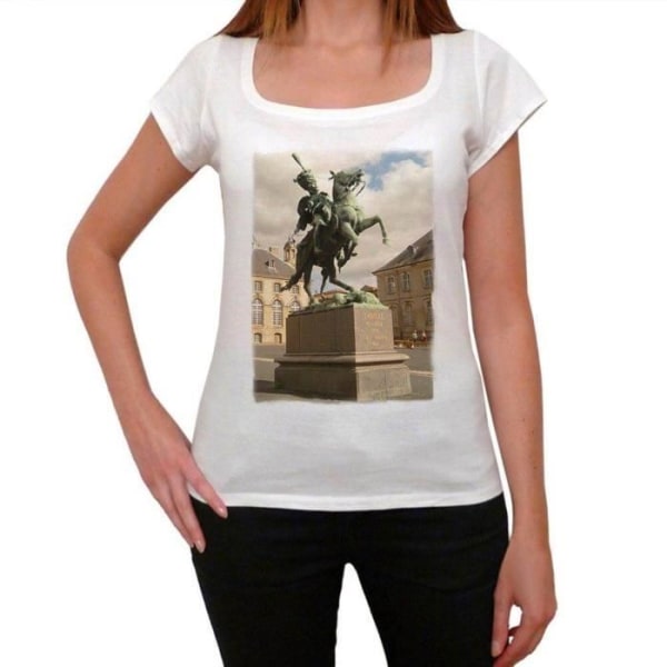 T-shirt dam La Salle Monument Château De Lunéville 1 Vintage T-shirt Vit S