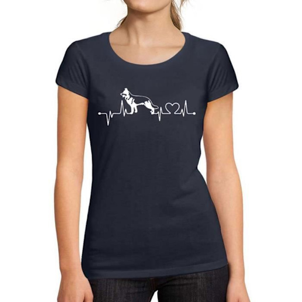 T-shirt Kvinna - ULTRABASIC - Pulsen av den Tyska Schäfern - 100% Ekologisk Bomull - Kortärmad - Figursydd franska flottan jag