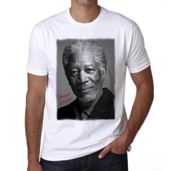 T-shirt herr Morgan Freeman 1 Vintage T-shirt Vit
