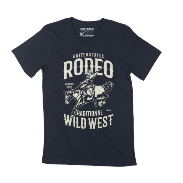 Rodeo T-shirt herr - Ridning - Traditionell vilda västern - Rodeo - Ridning - Traditionell vilda västern - Vintage svart T-shirt djup svart
