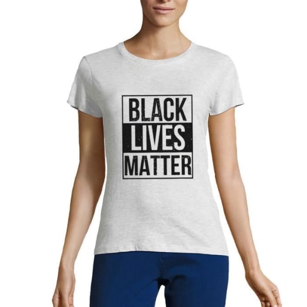 T-shirt dam med rund hals Svart Lives Matter – Black Lives Matter – Vintage vit T-shirt Ljungvit