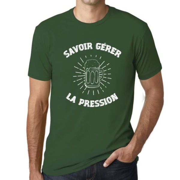 T-shirt för män Vet hur man hanterar trycktröja Vintage grön Grön flaska