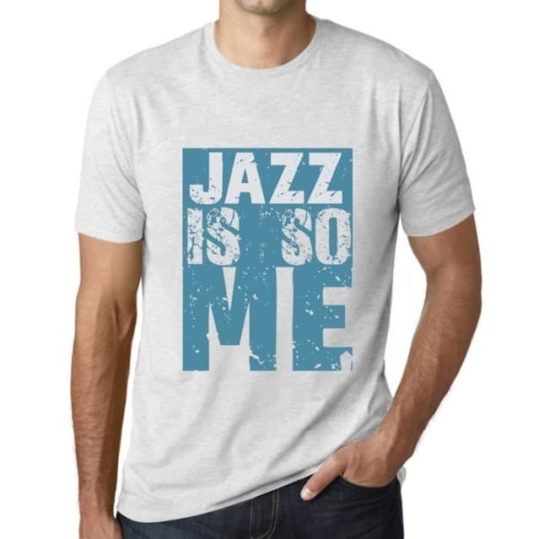 T-shirt herr Jazz C'est So Me – Jazz Is So Me – Vintage vit T-shirt Ljungvit XXXXL