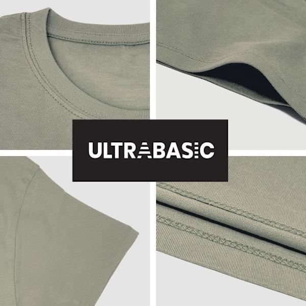 T-shirt - ULTRABASIC - Design Fusion Öl - 100% bomull - Kortsleeve - Bekväm och modern Zink M