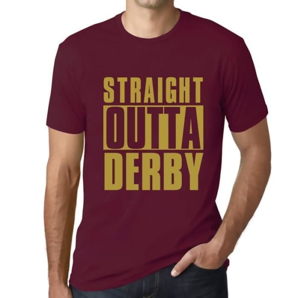 T-shirt herr Straight Outta Derby – Straight Outta Derby – Vintage T-shirt Bordeaux