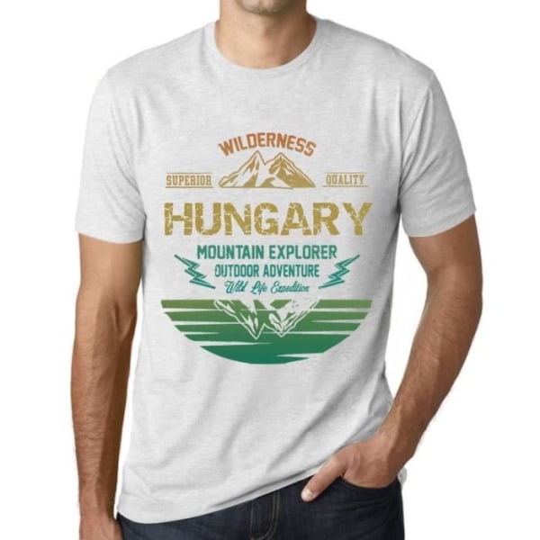 T-shirt herr Outdoor Adventure Wild Nature Hungarian Mountain Explorer – Outdoor Adventure, Wilderness, Mountain Ljungvit