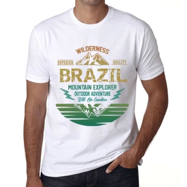 T-shirt herr Outdoor Adventure Wild Nature Brazilian Mountain Explorer – Outdoor Adventure, Wilderness, Mountain Vit