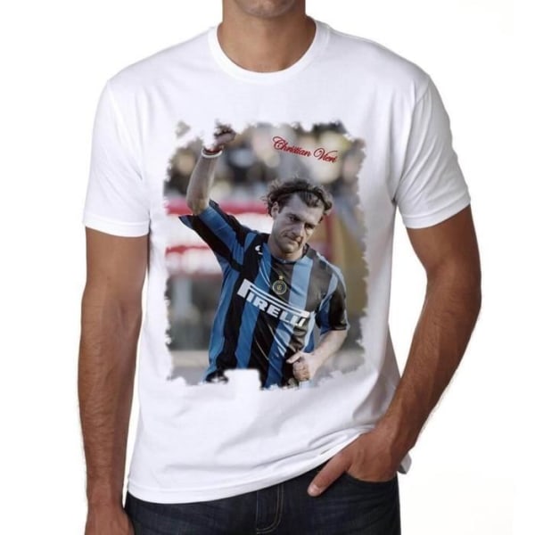 Christian Vieri T-shirt för män Vintage T-shirt Vit