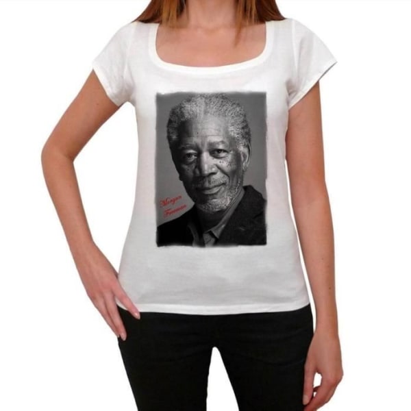 T-tröja för dam Morgan Freeman 1 Vintage T-shirt Vit