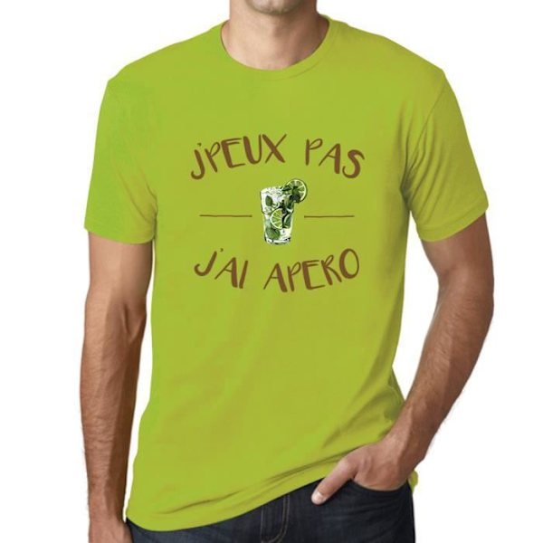 T-shirt - ULTRABASIC - J'Peux Pas J'Ai Apéro - 100% Bomull - Kortärmad - Grön Äpple Grönt äpple XS