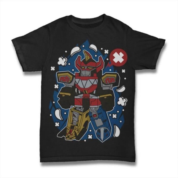 T-shirt herr A Giant Fighting Machine - Kläder – A Giant Fighting Machine - Kläder – Vintage svart T-shirt djup svart