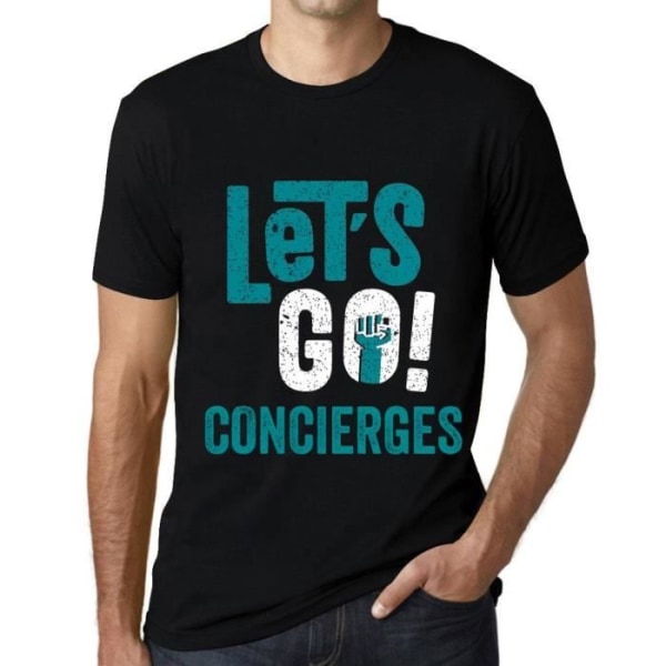 T-shirt herr Allez Les Concierges – Let's Go Concierges – Vintage svart T-shirt djup svart