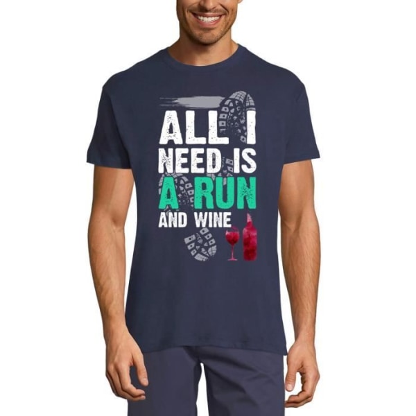 T-shirt herr All I Need Is A Run And Wine - Runner – All I Need Is A Run And Wine - Runner – T-shirt franska flottan XXXXL