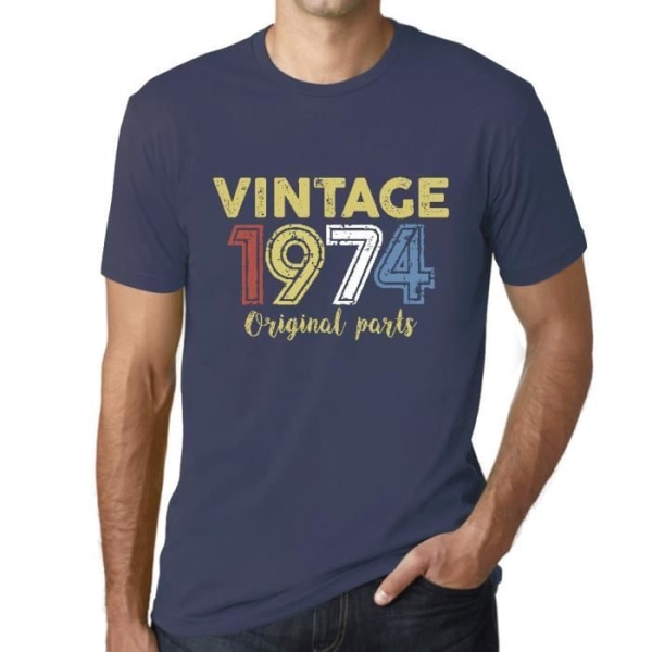 Originaldelar för t-shirt herr 1974 – originaldelar 1974 – 49 år T-shirtgåva 49-årsdag Vintage år 1974 Denim