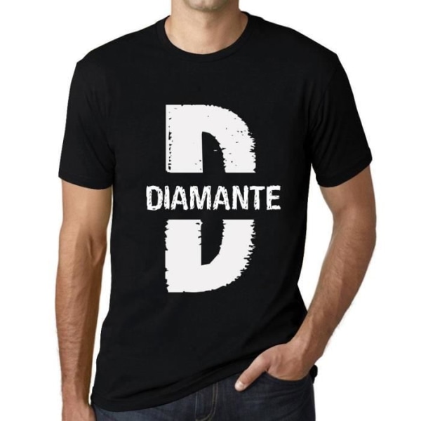 Diamante T-shirt herr Vintage svart T-shirt djup svart