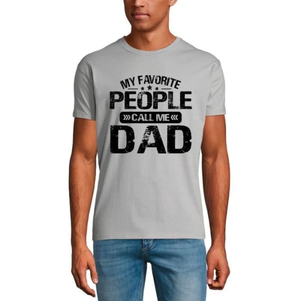 T-shirt herr Mina favoritmänniskor kallar mig pappa - Fars dag – Mina favoritpersoner kallar mig pappa – Fars dag – T-shirt rent grått