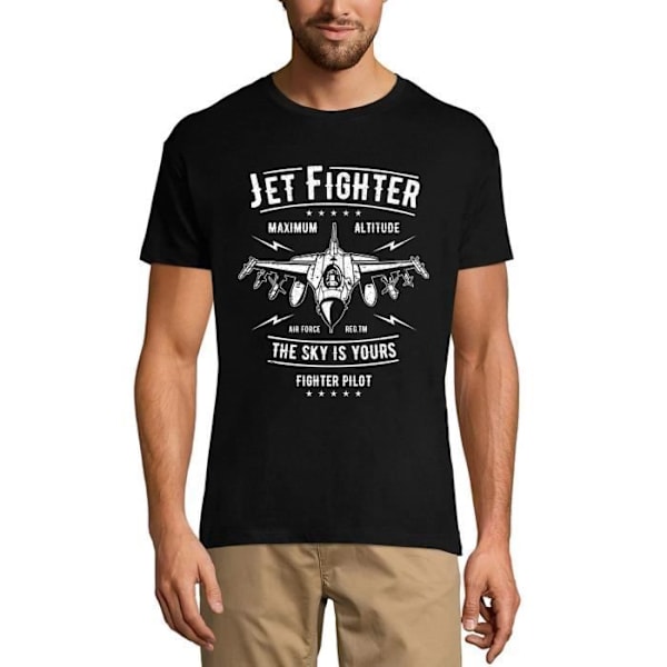 Jet Fighter T-shirt herr - The Sky Is Yours - Fighter Pilot - Jet Fighter - The Sky Is Yours - Fighter Pilot - djup svart M