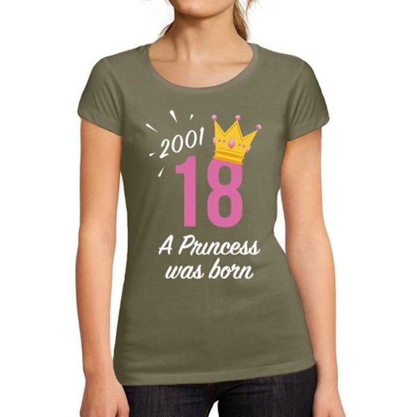 T-shirt dam 2001 En prinsessa föddes – 2001 En prinsessa föddes – 22 år gammal T-shirtgåva 22-årsdag Årgång 2001 Kaki jag