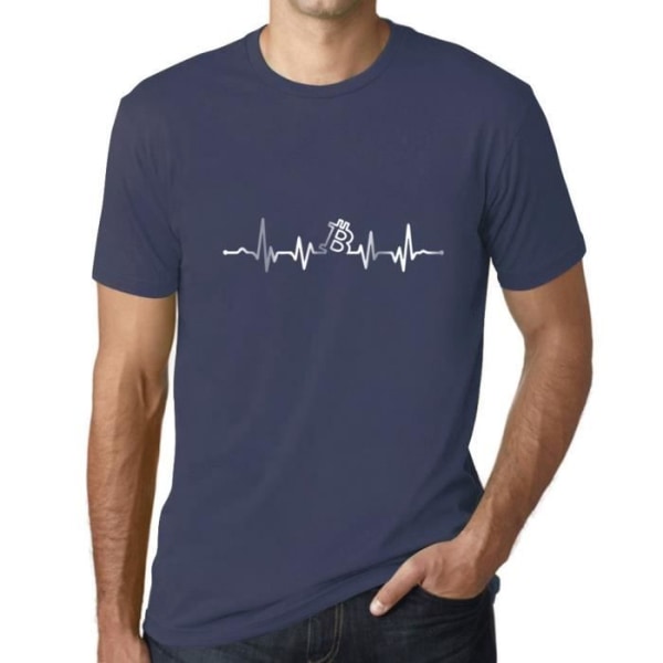 T-shirt herr Bitcoin Heartbeat Btc Hodl Crypto Vintage T-shirt Denim