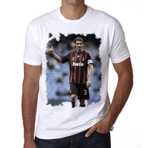 Paolo Maldini T-shirt herr Vintage T-shirt Vit
