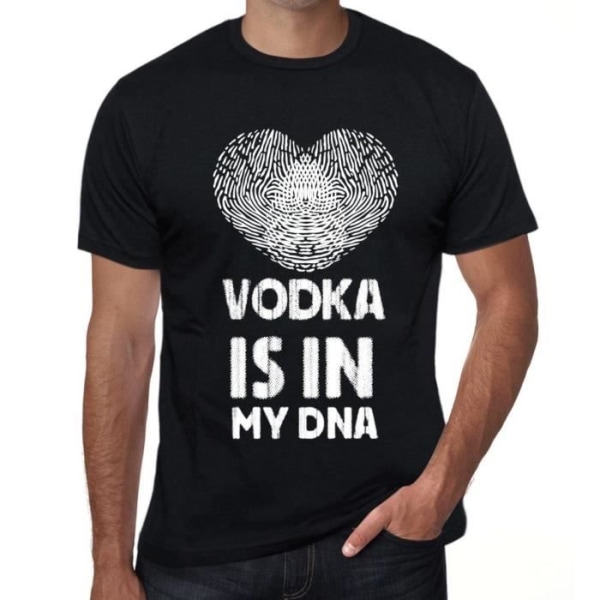 T-shirt herr Vodka Is In My Dna – Vodka Is In My Dna – Vintage svart T-shirt djup svart