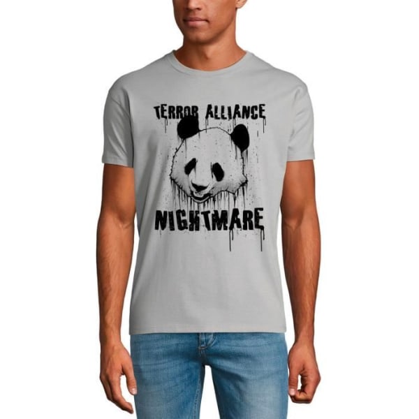 Terror Alliance Nightmare T-shirt för män - Panda – Terror Alliance Nightmare - Panda – Vintage grå T-shirt rent grått