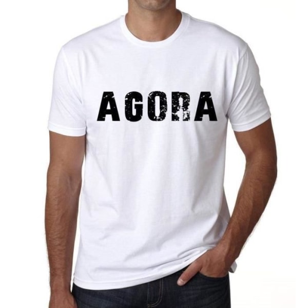 Agora T-shirt för män Vintage T-shirt Vit