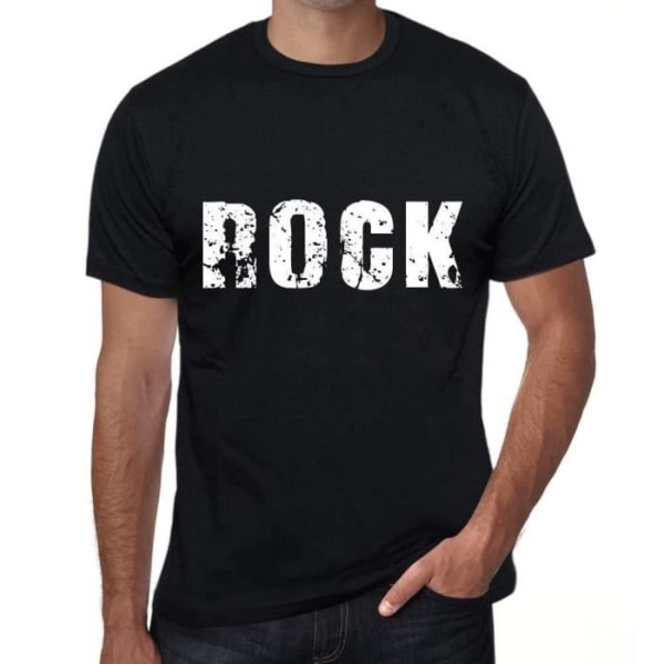 Rock T-shirt för män Vintage svart T-shirt djup svart