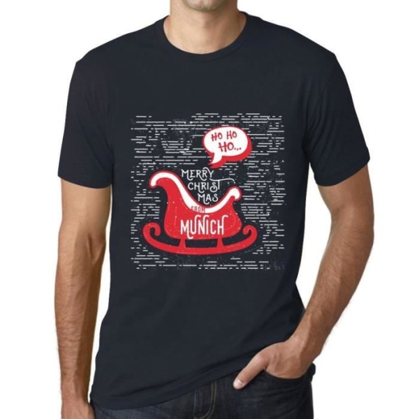 T-shirt herr Ho Ho Ho God Jul från München – Ho Ho Ho Merry Christmas From Munich – Vintage T-shirt Marin XXXXL