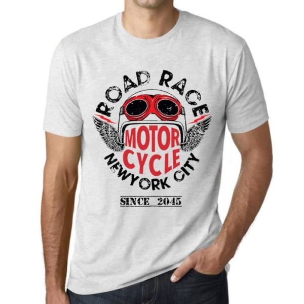 T-shirt herr Motorcykel Road Race sedan 2045 – Motorcykel Road Race sedan 2045 – Vintage vit T-shirt Ljungvit