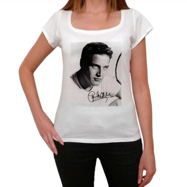 T-shirt Dam - ULTRABASIC - Paul Newman - 100% Bomull - Korta Ärmar - Rund Halsringning Vit XS