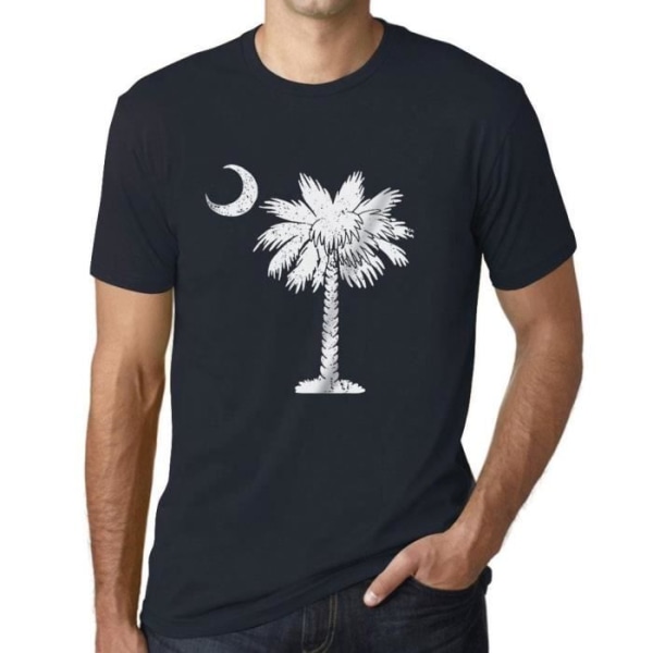T-shirt - ULTRABASIC - South Carolina Flag - 100% bomull - Kortärmad - Bekväm Marin XXXXL