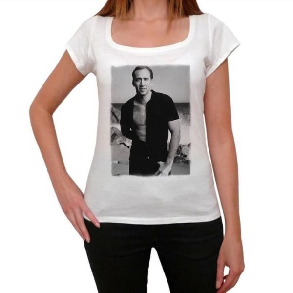 T-shirt dam Nicolas Cage 1 Vintage T-shirt Vit