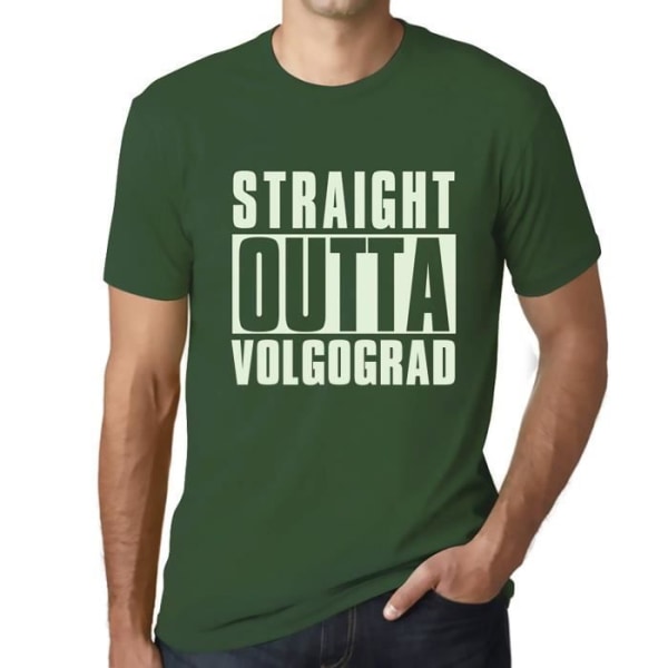 T-shirt herr Straight Outta Volgograd – Straight Outta Volgograd – Vintage grön T-shirt Grön flaska