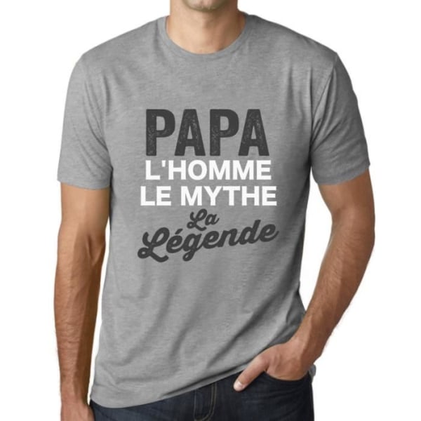 Pappa T-shirt för män Mannen Myten Legenden Vintage grå T-shirt Ljunggrå