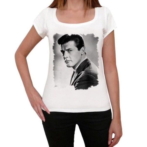 T-shirt dam The Face of Roger Moore – Roger Moore Face – Vintage T-shirt Vit