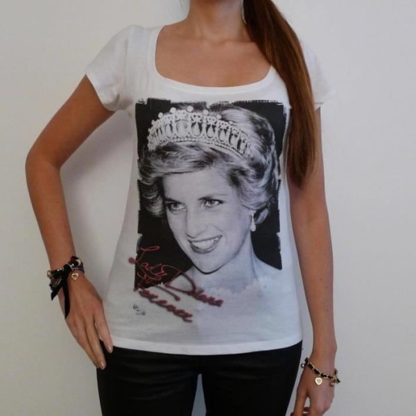 T-shirt Dam - ULTRABASIC - Lady Diana - 100% Bomull - Kort Ärmar - Rund Halsringning Vit XS