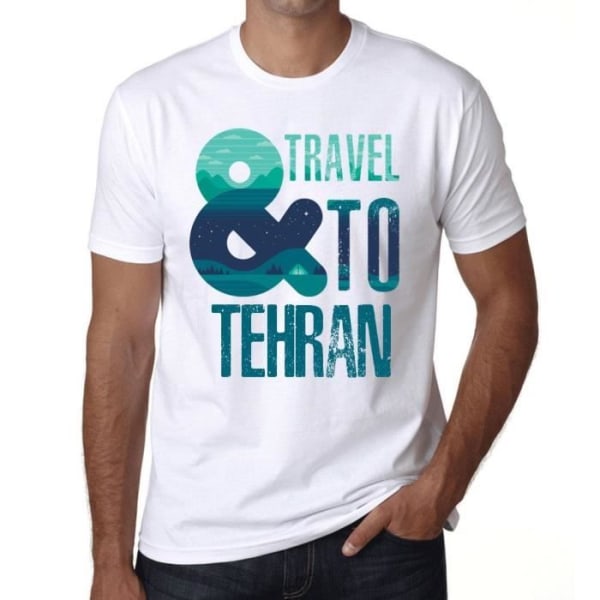 T-shirt för män och resa till Teheran – och resa till Teheran – Vintage T-shirt Vit