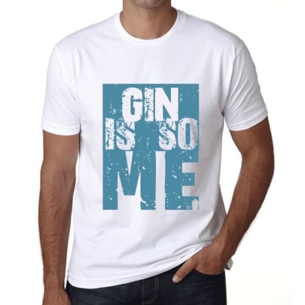 T-shirt herr Gin Is So Me – Gin Is So Me – Vintage T-shirt Vit