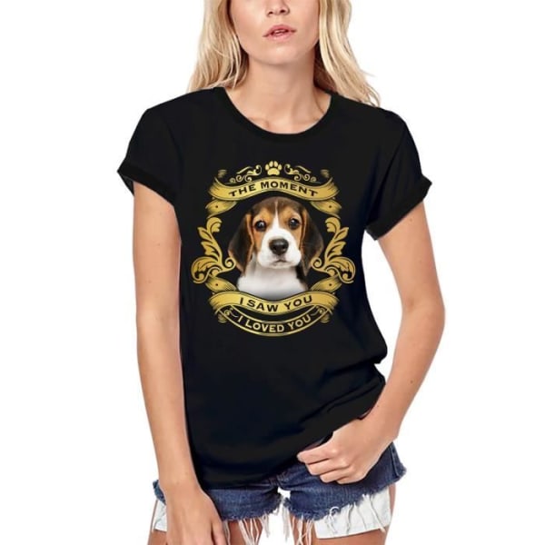 Ekologisk Beagle Dog T-shirt för kvinnor - Moment I Saw You I Loved You Valp – Beagle Dog - Moment I Saw You I Loved You Valp – T-shirt djup svart M