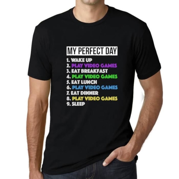 T-shirt herr TV-spel My Perfect Day Esports – TV-spel My Perfect Day Esports – Vintage svart T-shirt djup svart