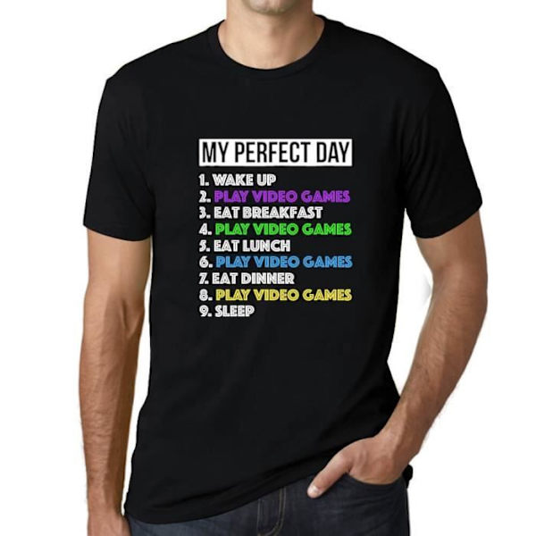 T-shirt herr TV-spel My Perfect Day Esports – TV-spel My Perfect Day Esports – Vintage svart T-shirt djup svart XS
