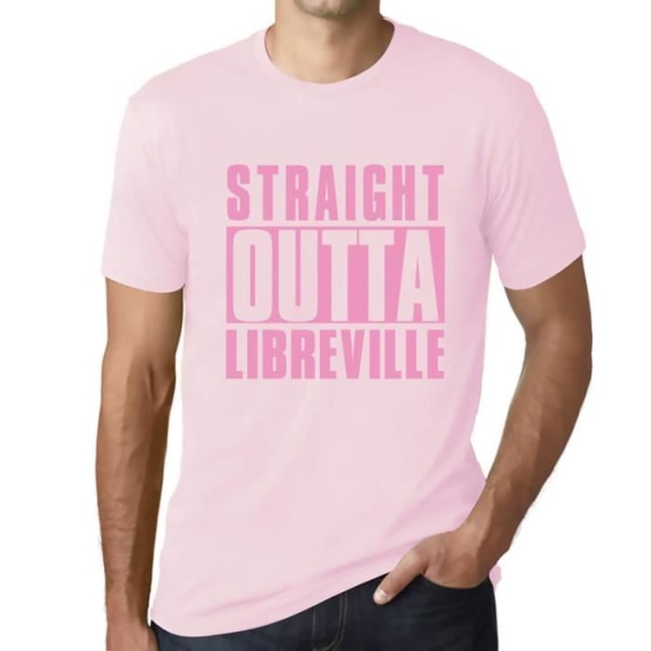 T-shirt herr Straight Outta Libreville – Straight Outta Libreville – Vintage rosa T-shirt Ljusrosa