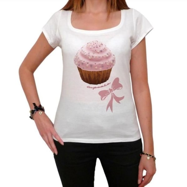 Dam T-shirt Jewels Cupcake Jewels Pink Stars – Cupcake Jewels Jewels Pink Stars – Vintage T-shirt Vit