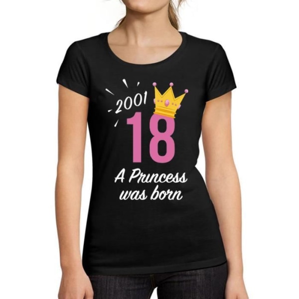 T-shirt dam 2001 En prinsessa föddes – 2001 En prinsessa föddes – 22 år gammal T-shirtgåva 22-årsdag Årgång 2001 djup svart