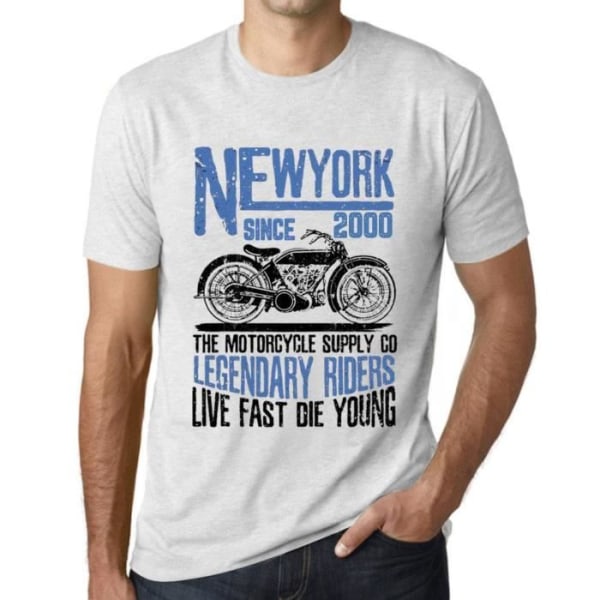 Legendary Riders Since 2000 T-shirt för män – Legendary Riders för motorcykel sedan 2000 – 23 år 23-årspresent T-shirt Ljungvit M