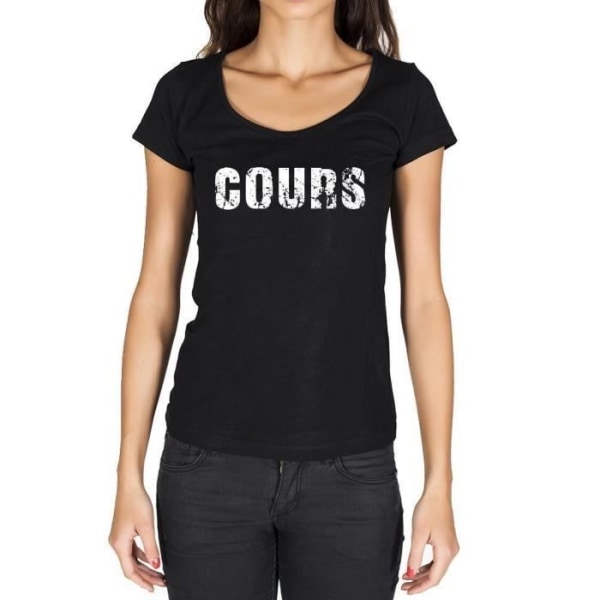 T-shirt för kvinnor Course T-shirt Vintage Svart djup svart