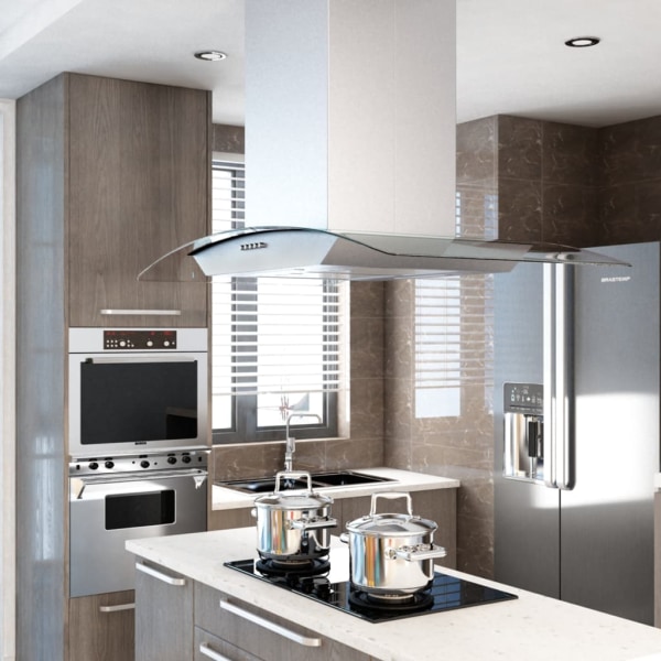 Köp Köksfläkt för köksö 90 cm rostfritt stål 756 m³/tim LED | Fyndiq