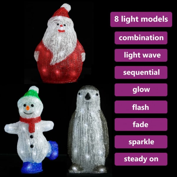 Köp Julfigurer med LED-belysning akryl inne/ute N/A | Fyndiq